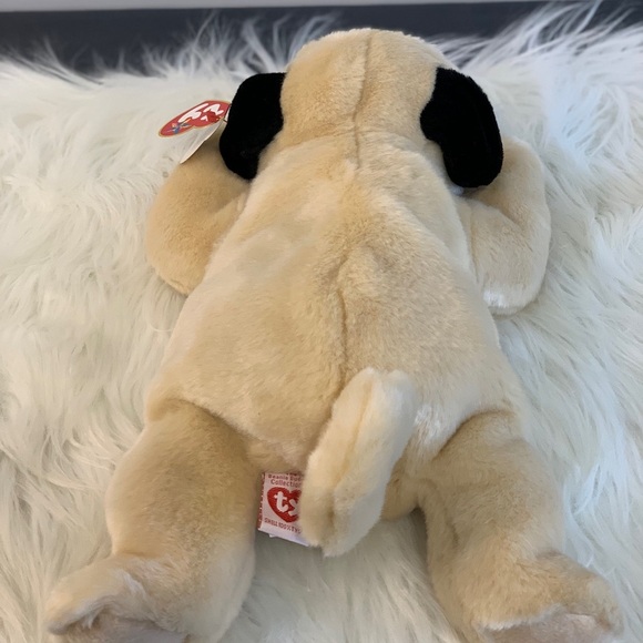 Ty (24) Cream and Black Plush Pug “Pugsly” - Picture 6 of 10